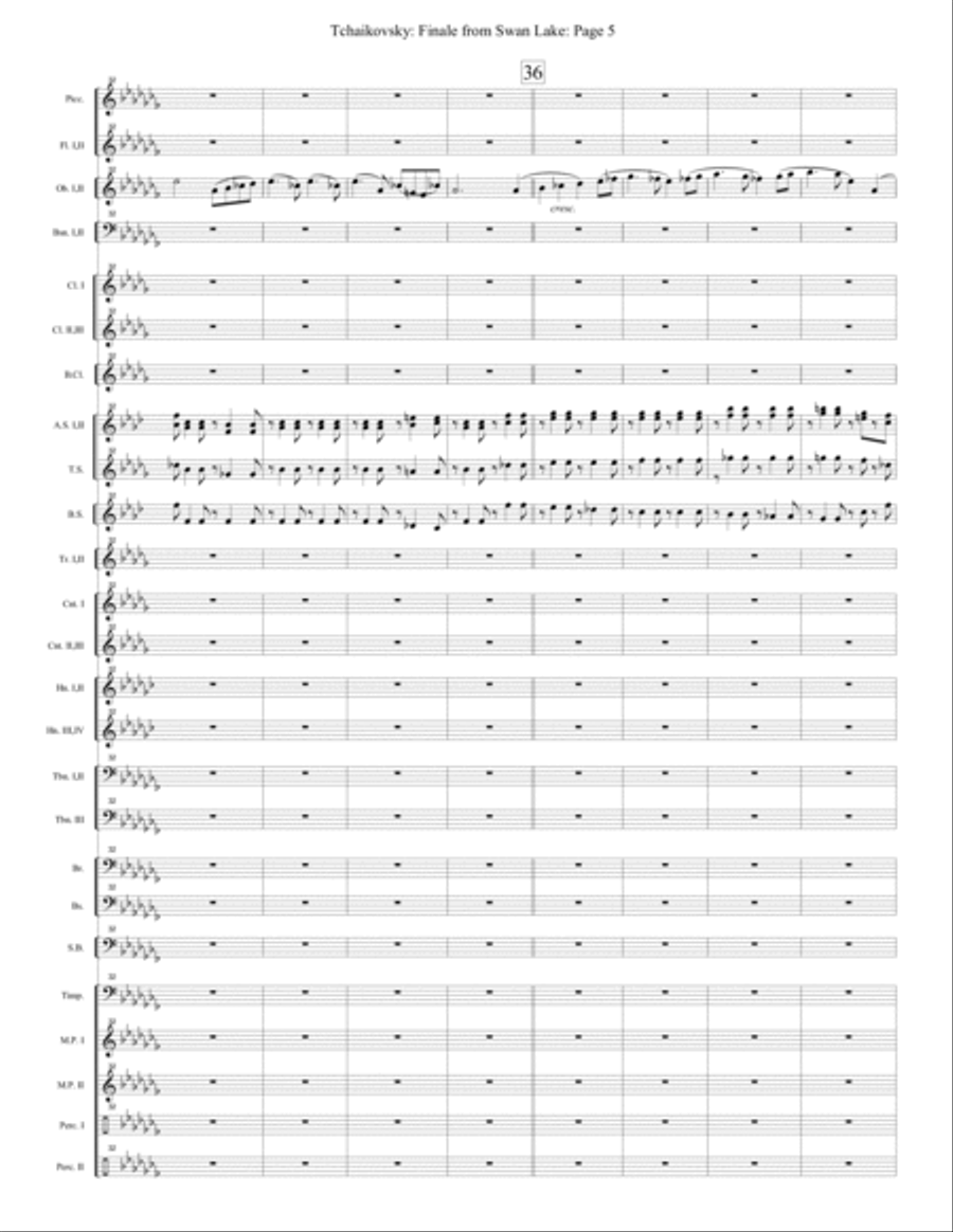 Swan Lake - Final Scene (Band) - Extra Score Concert Band scores gallery preview page 5