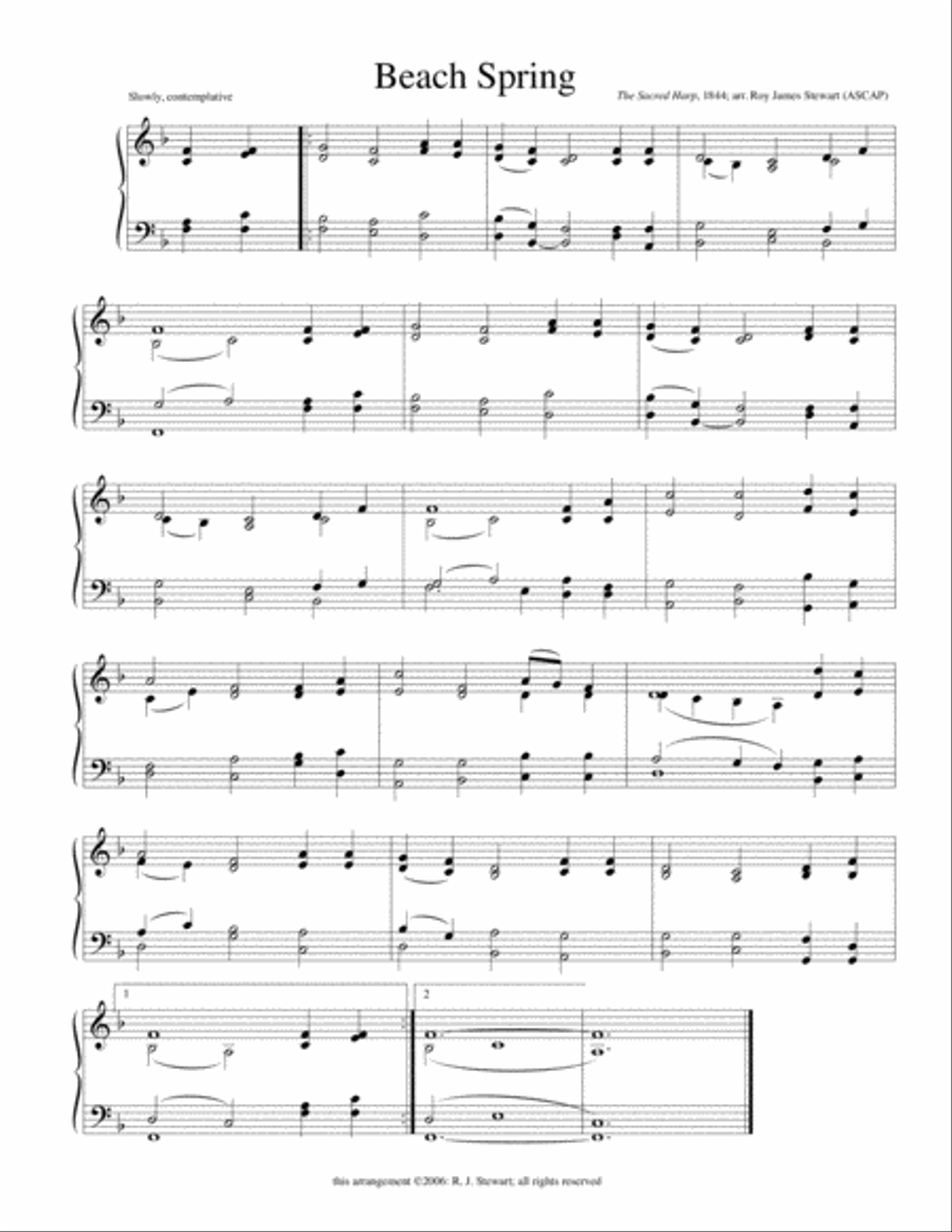 Beach Spring Beach Spring Piano Solo scores gallery preview page 1