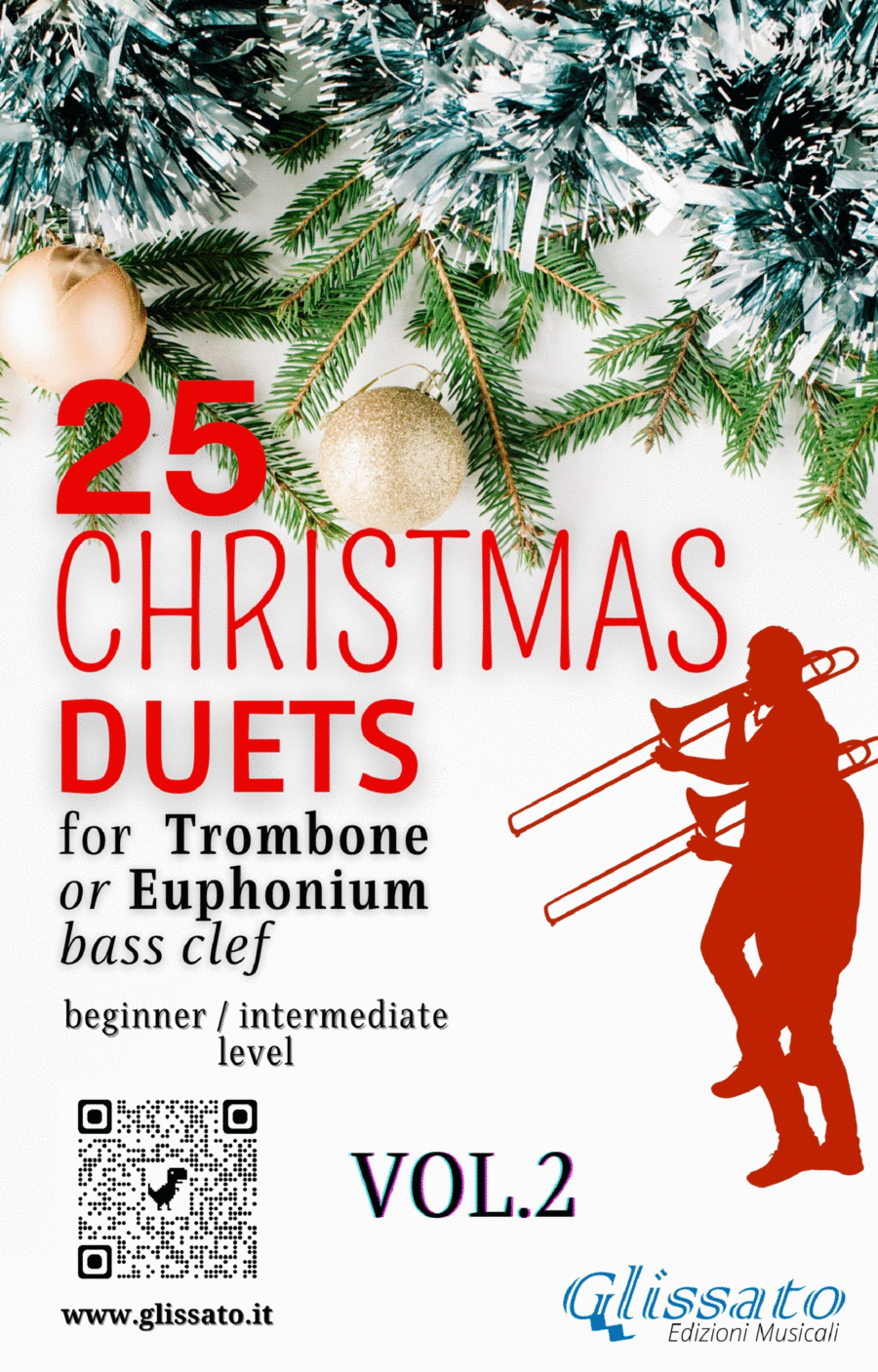 25 Christmas Duets for Trombone or Euphonium - VOL.2 Trombone Duet scores gallery preview page 1