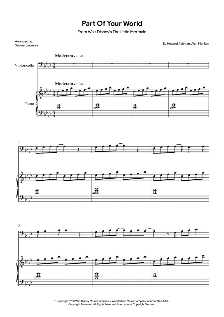 Part Of Your World (reprise) Piano scores gallery preview page 1