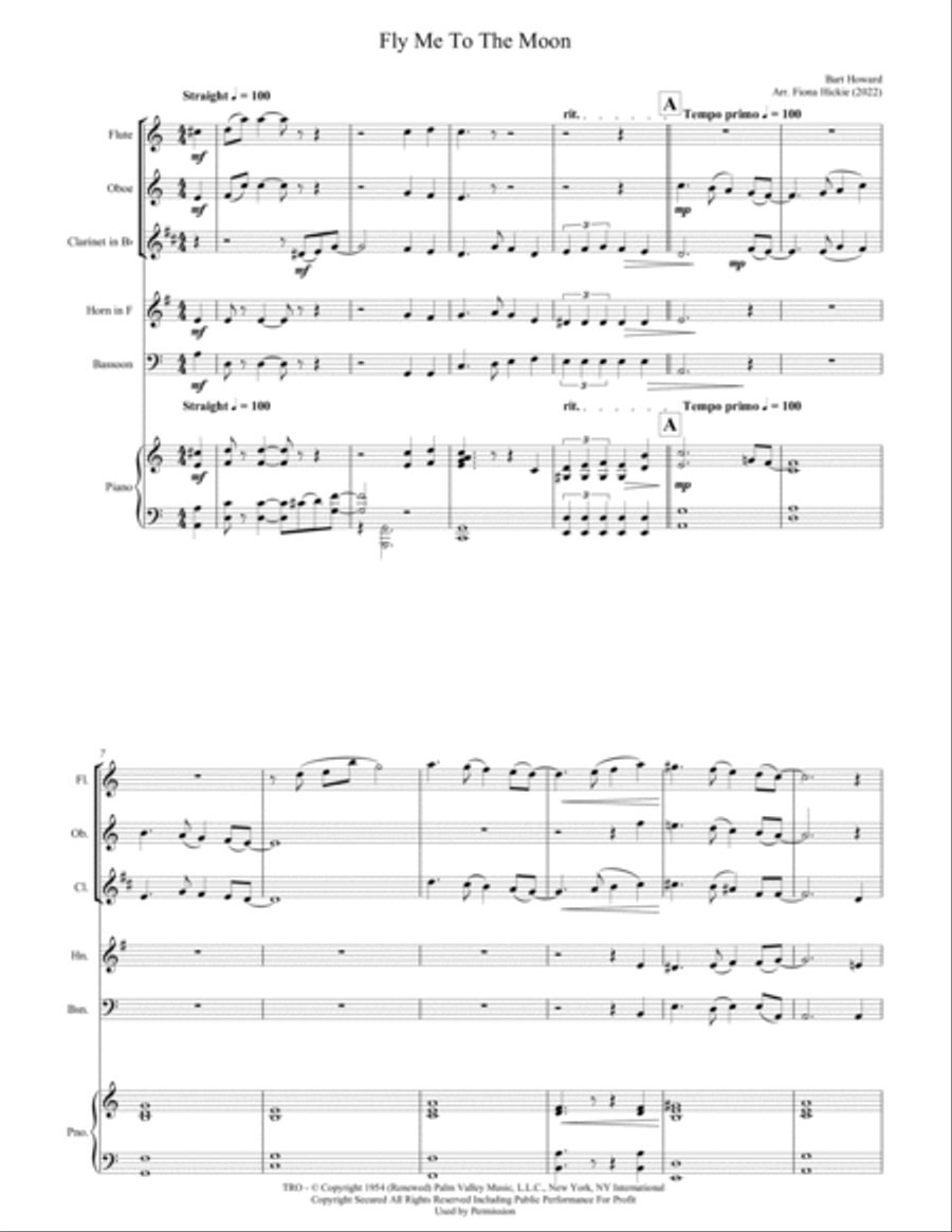 Fly Me To The Moon (in Other Words) Small Ensemble scores gallery preview page 2