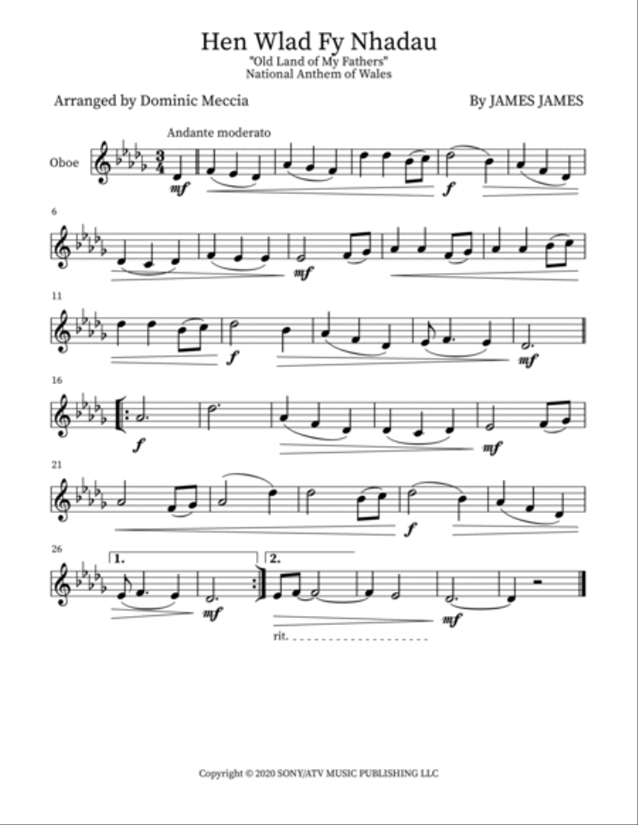 Hen Wlad Fy Nhadau Small Ensemble scores gallery preview page 3