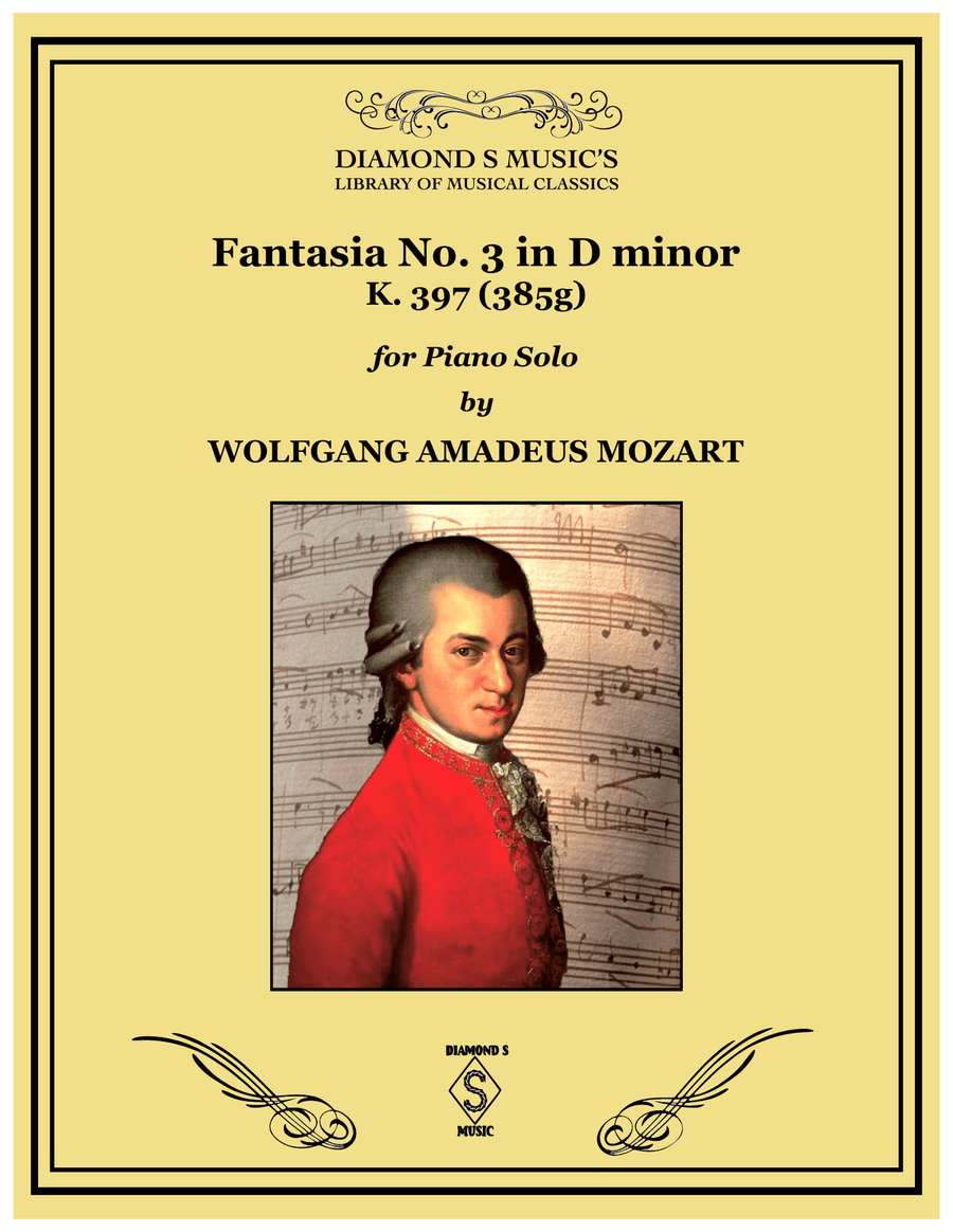 FANTASIA No. 3 in D minor K.397 by WOLFGANG AMADEUS MOZART. PIANO SOLO Piano Solo scores gallery preview page 1