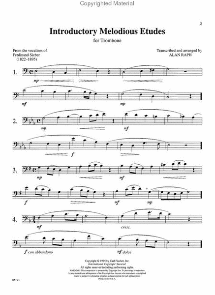 Introductory Melodious Etudes For Trombone