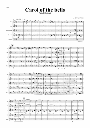 Carol of the Bells - Pentatonix style - Wind Quintet