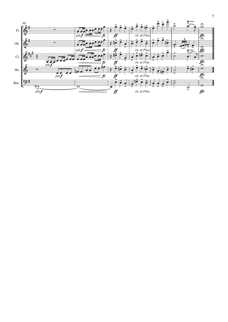 Grieg: Holberg Suite Op.40 - wind quintet Woodwind Quintet scores gallery preview page 5