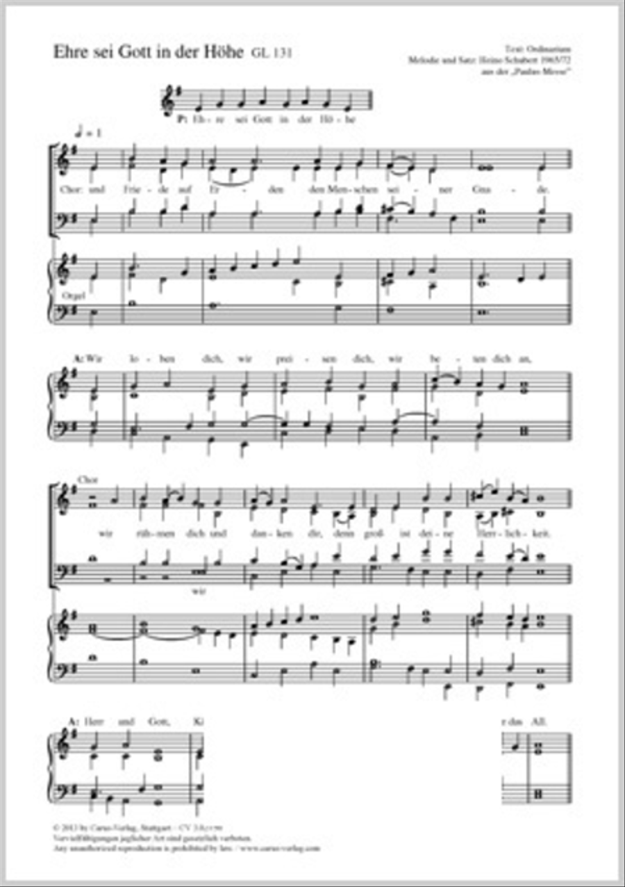 Glory to god in the highest (Ehre sei Gott in der Hohe) SSA scores gallery preview page 1