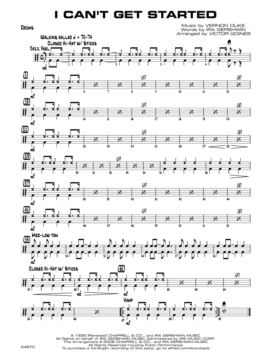 I Can't Get Started: Drums