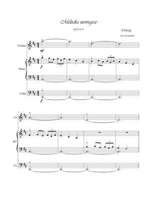 Melodia Norvegese op.12 n.6. Violin ,piano and cello trio