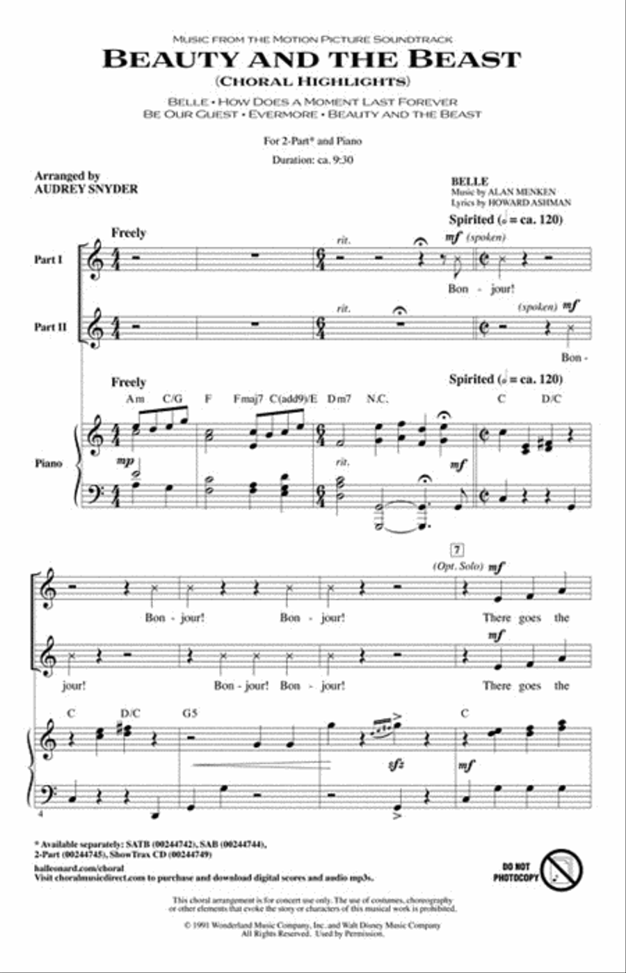 Beauty and the Beast Beauty and the Beast 2-Part scores gallery preview page 2