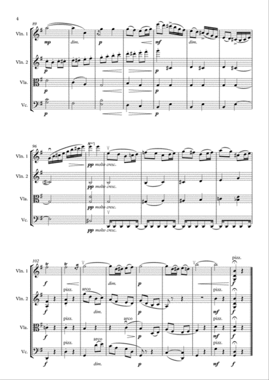 Elgar: Chanson de Matin - String Quartet String Quartet scores gallery preview page 4