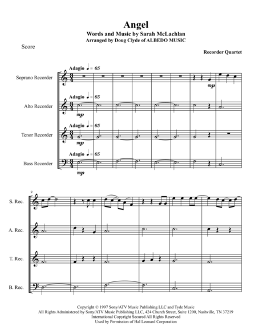 Angel Woodwind Quartet scores gallery preview page 1
