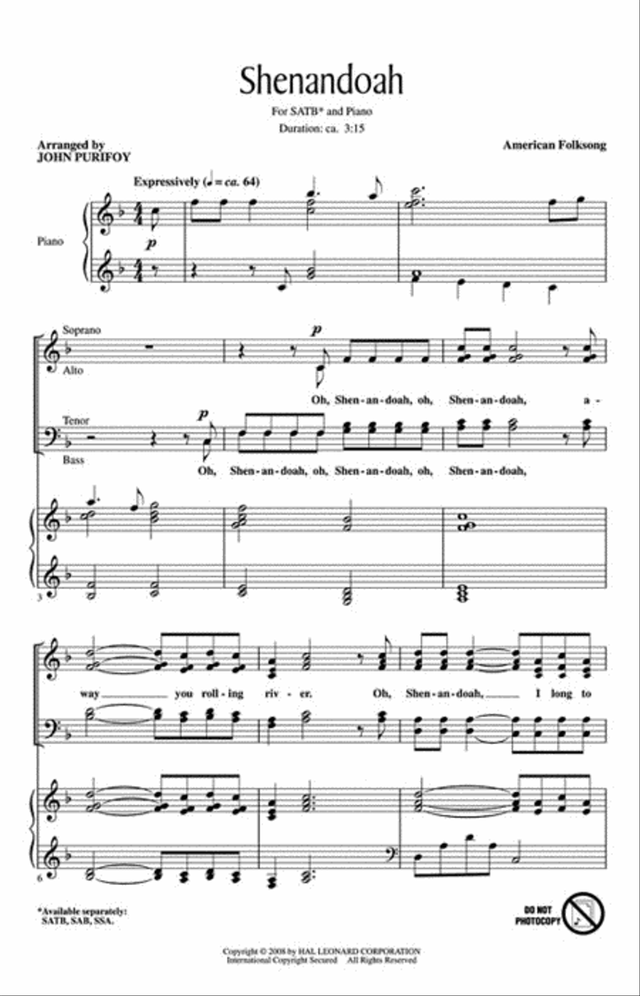 Shenandoah Shenandoah 4-Part scores gallery preview page 2