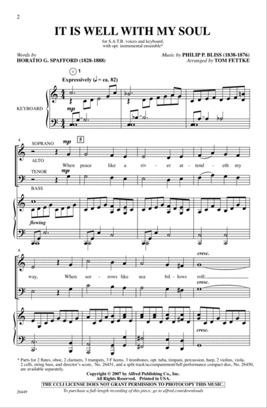It Is Well with My Soul 4-Part scores gallery preview page 1