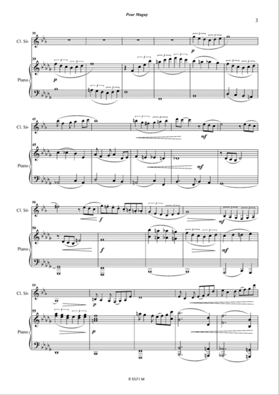 Pour Maguy Clarinet Solo scores gallery preview page 4