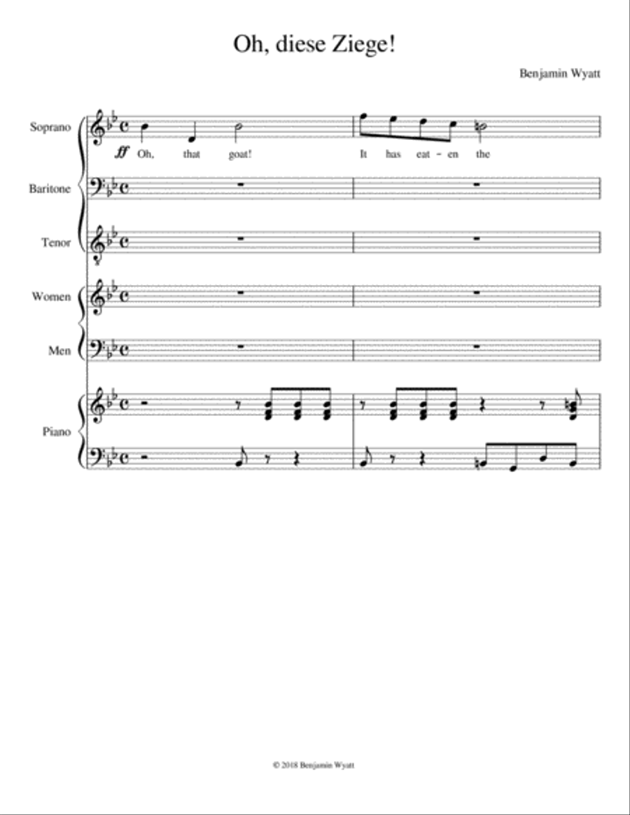 Oh, that Goat! Act 1, Scene 1 4-Part scores gallery preview page 2