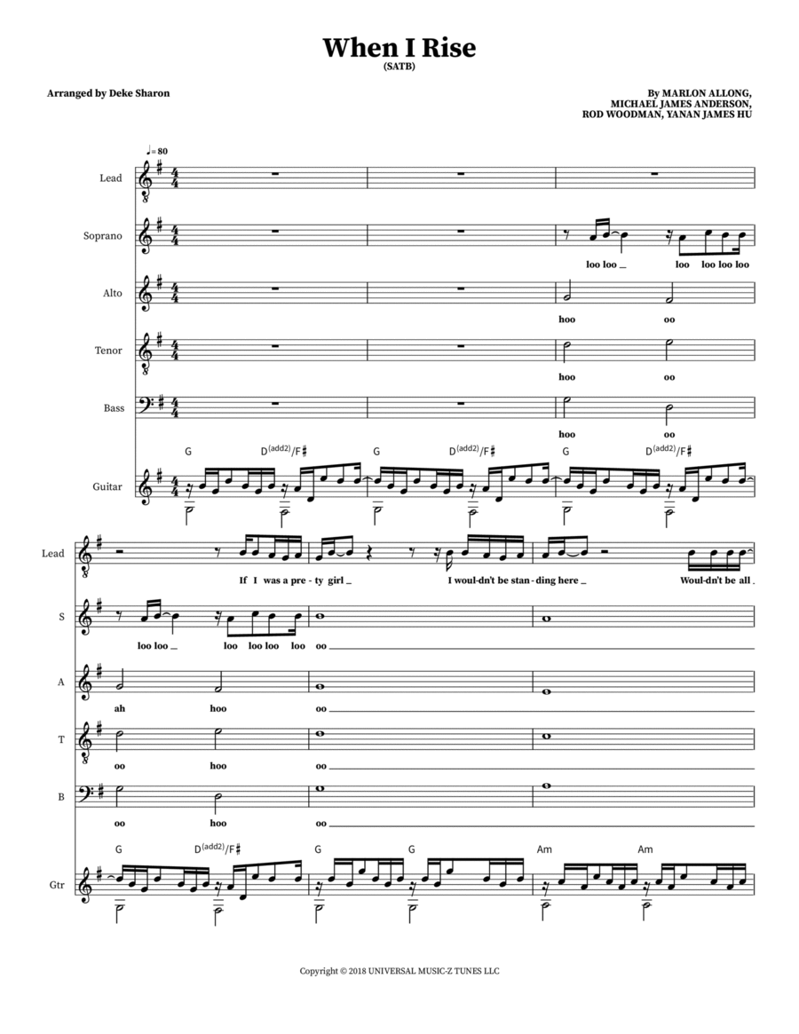 When I Rise When I Rise 4-Part scores gallery preview page 1