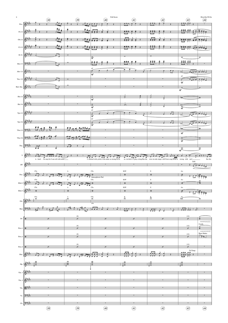 How Far I'll Go Full Orchestra scores gallery preview page 6