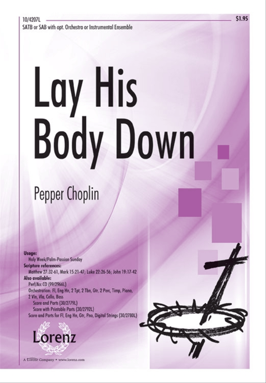 Lay His Body Down 4-Part scores gallery preview page 1