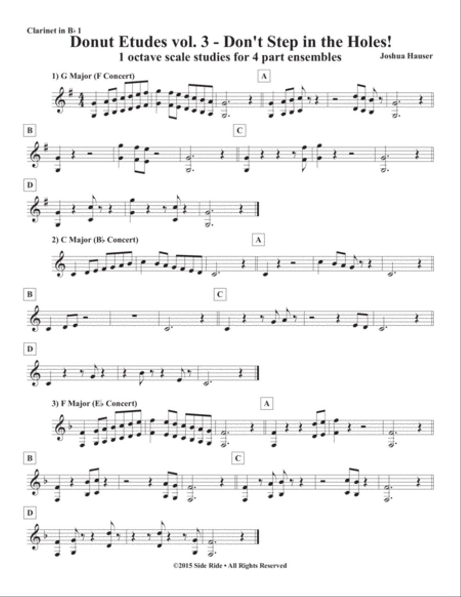 Donut Etudes vol. 3: Don’t Step in the Holes! – Clarinet Quartet Clarinet Quartet scores gallery preview page 4