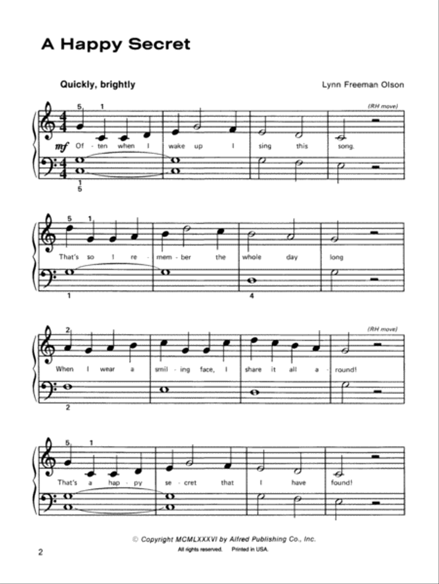 A Happy Secret A Happy Secret Easy Piano scores gallery preview page 2