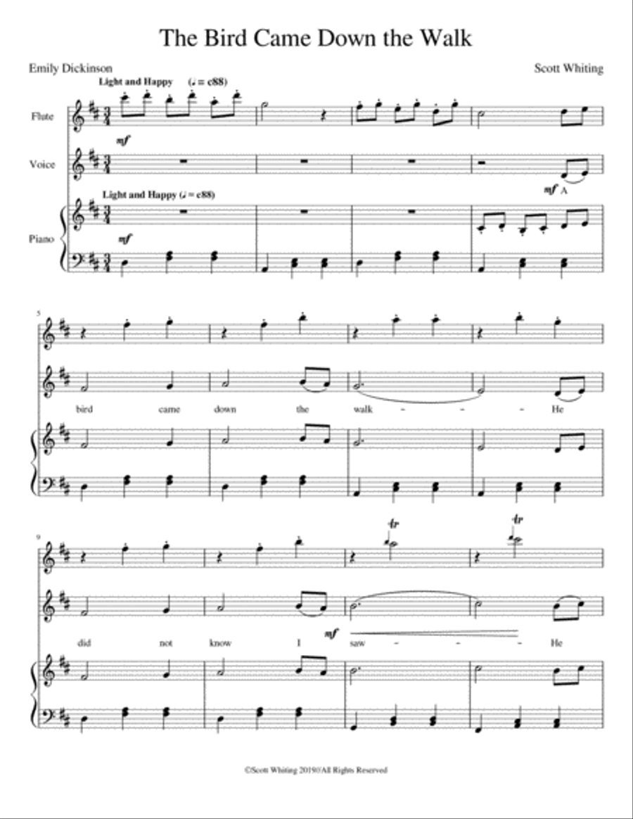 The Bird Came Down the Walk Small Ensemble scores gallery preview page 1
