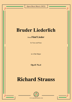 Richard Strauss-Bruder Liederlich,in A flat Major,Op.41 No.4