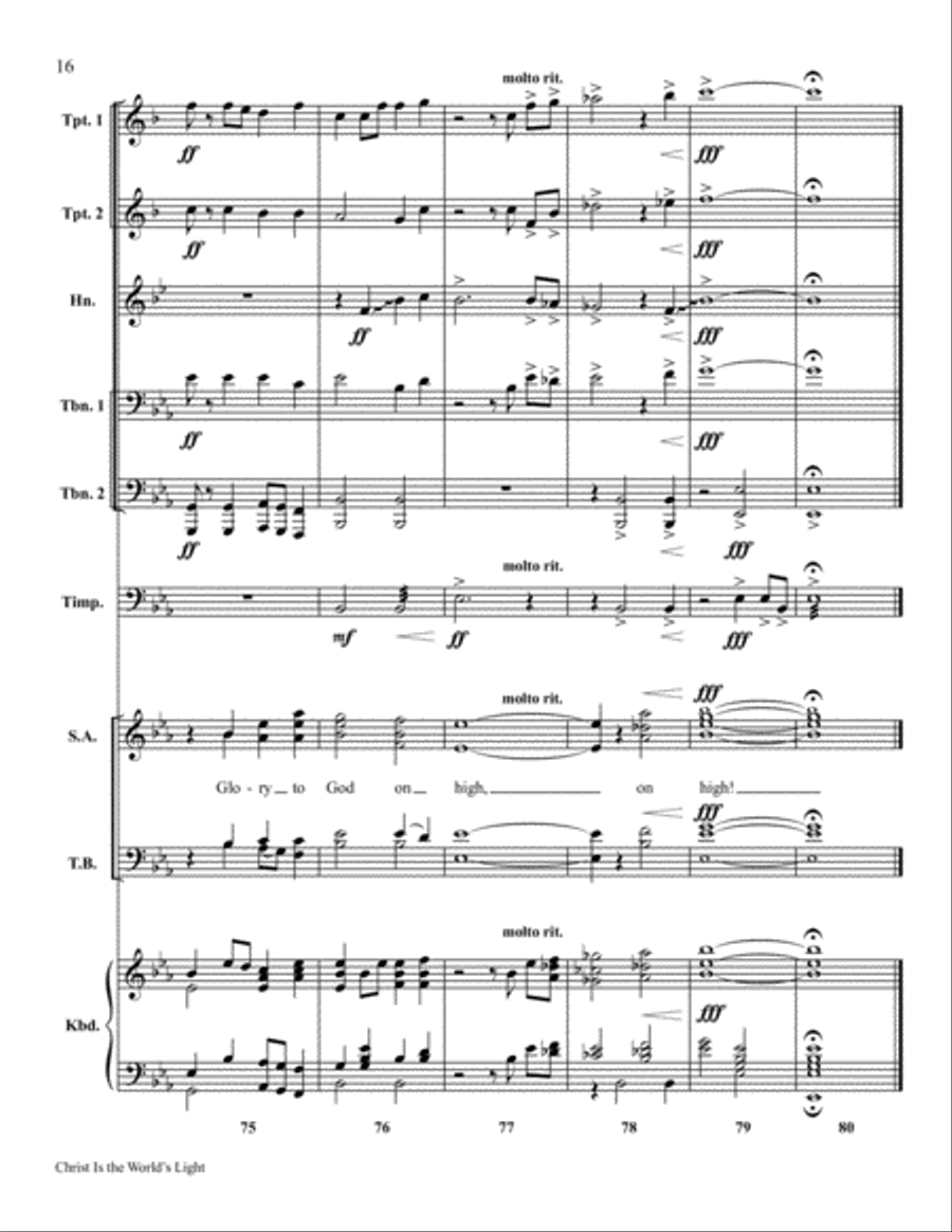 Christ Is the World's Light Choir scores gallery preview page 16