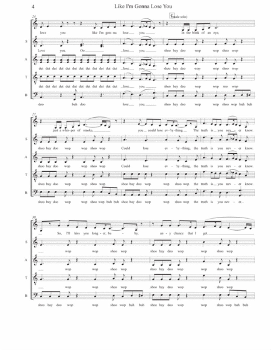 Like I'm Gonna Lose You Like I'm Gonna Lose You 4-Part scores gallery preview page 4