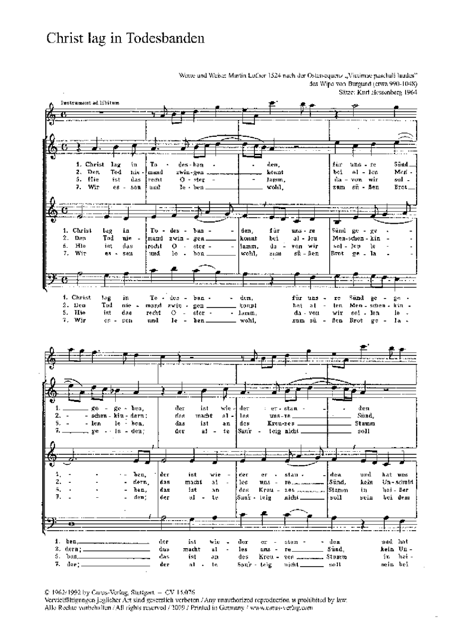Christ lay in death's cold prison