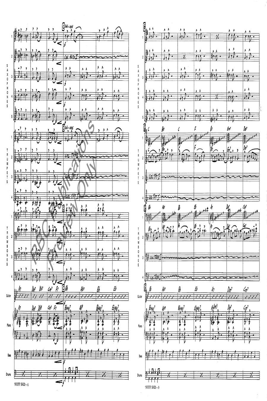 Nuff Said (Score) Jazz Ensemble scores gallery preview page 6