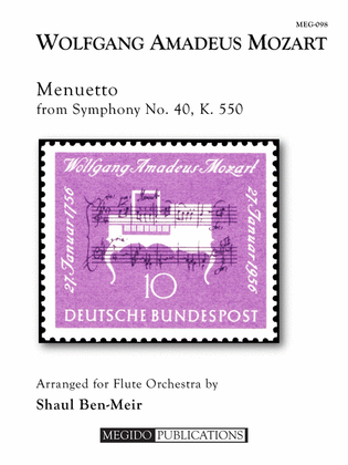 Book cover for Menuetto from Symphony No. 40 for Flute Orchestra