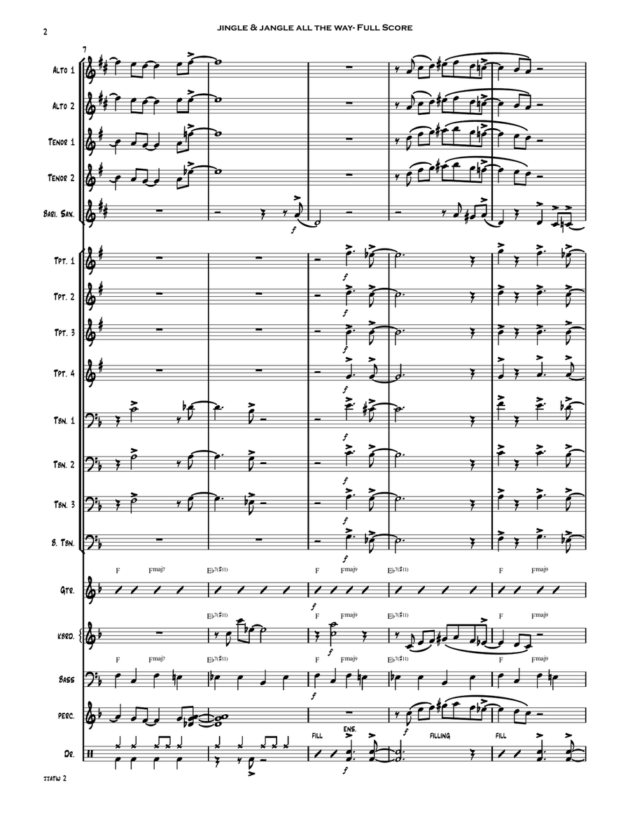 Jingle Jangle All The Way- for Jazz Ensemble/ Big Band Jazz Ensemble scores gallery preview page 3