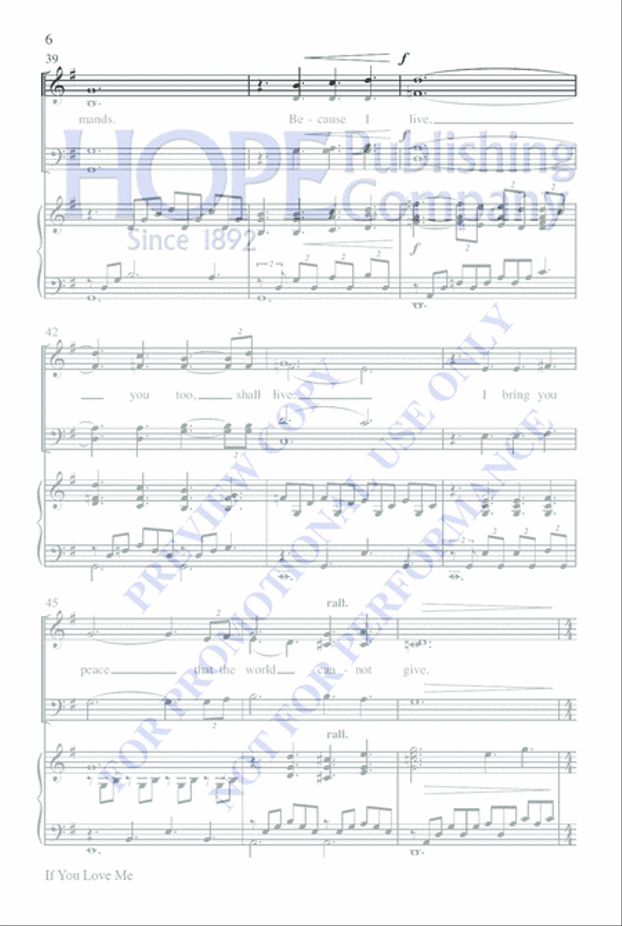 If You Love Me 4-Part scores gallery preview page 6