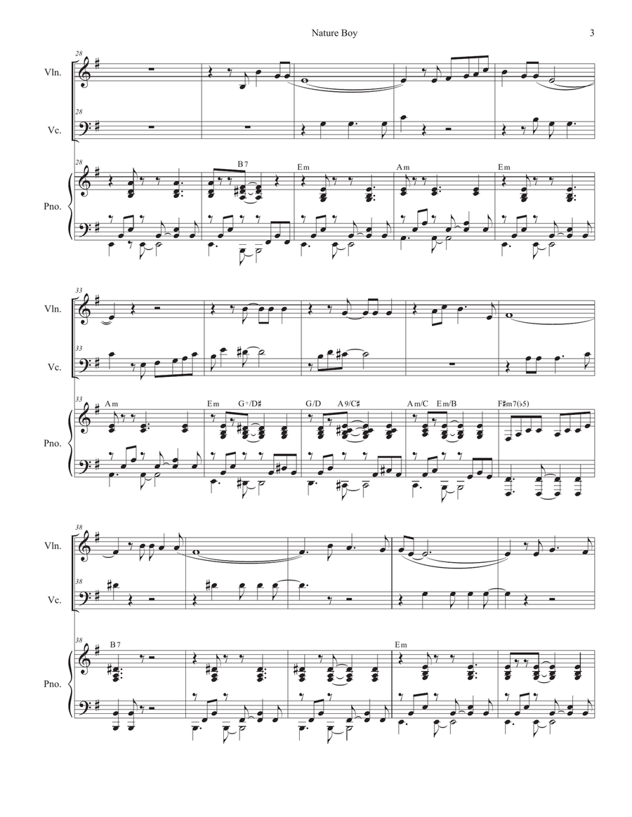 Nature Boy Piano Trio scores gallery preview page 3