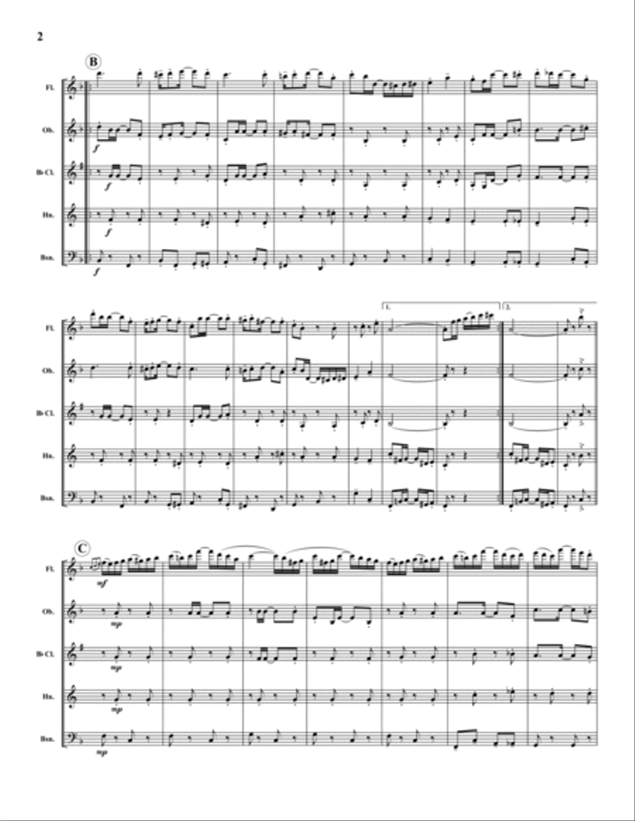 Reindeer Rag Reindeer Rag Woodwind Quintet scores gallery preview page 2