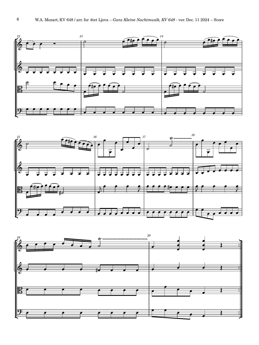 Ganz Kleine Nachtmusik, KV 648 String Trio scores gallery preview page 6