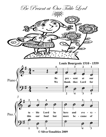 Be Present At Our Table Lord Easy Piano Sheet Music