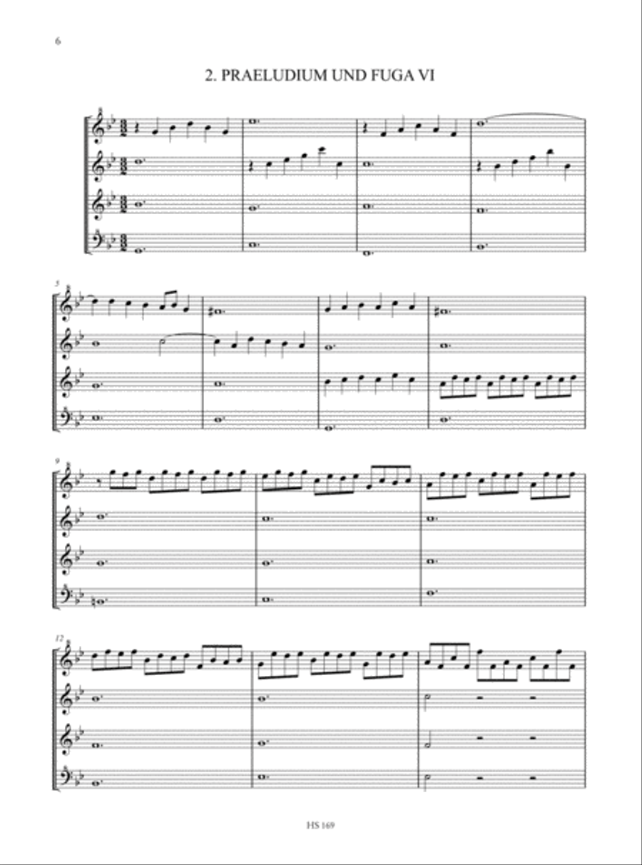 3 little Preludes and Fugues (from the 8 little Preludes and Fugues for Organ previously attributed to J.S. Bach) for Recorder Quartet (SATB) 4-Part scores gallery preview page 3