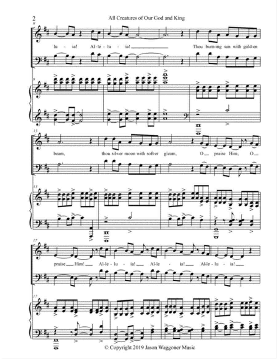 All Creatures of Our God and King 4-Part scores gallery preview page 2