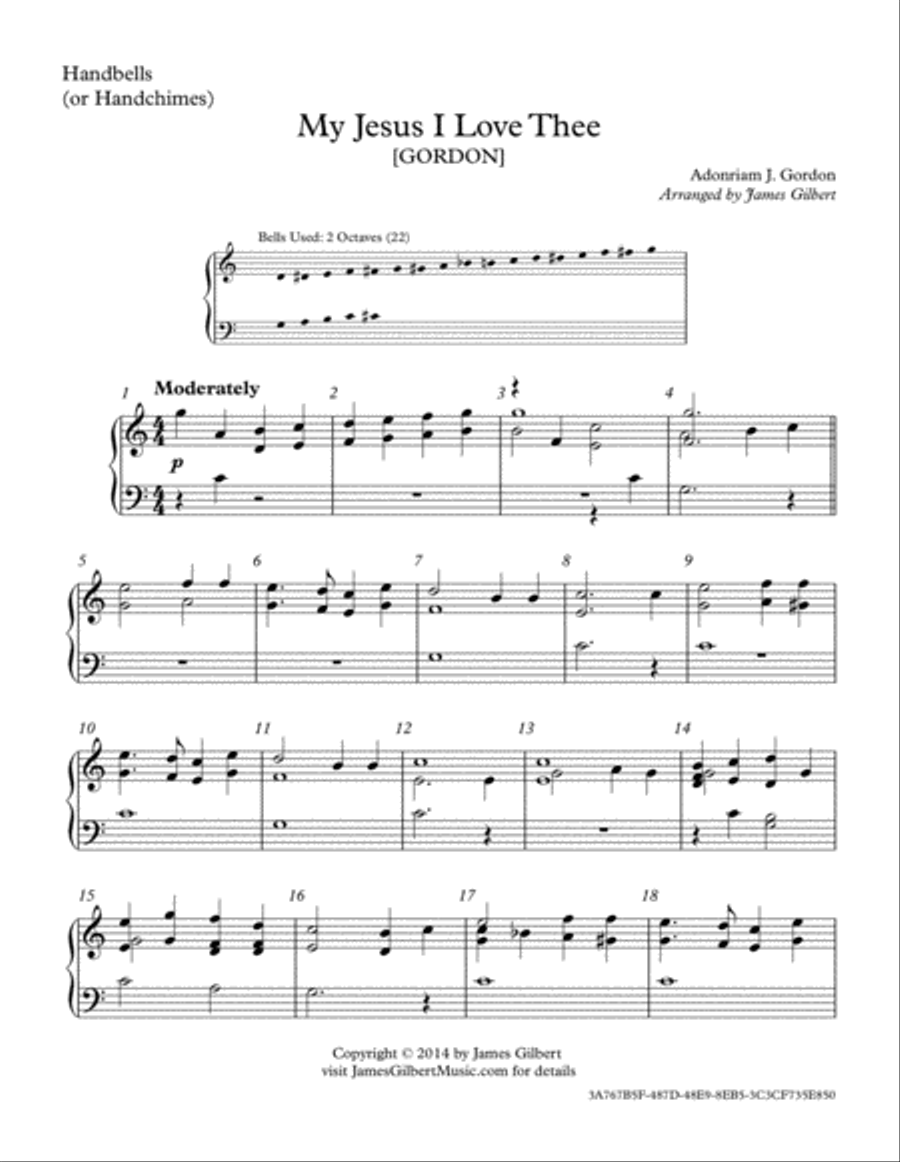 My Jesus, I Love Thee Handbell Choir scores gallery preview page 1
