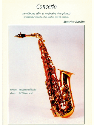 Book cover for Concerto (alto) (saxophone-alto & Piano)