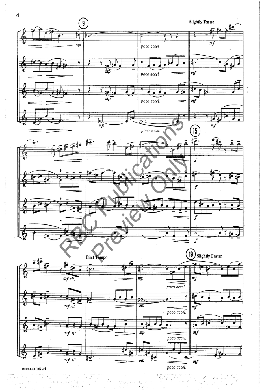 Reflection Sax Quartet Saxophone scores gallery preview page 5