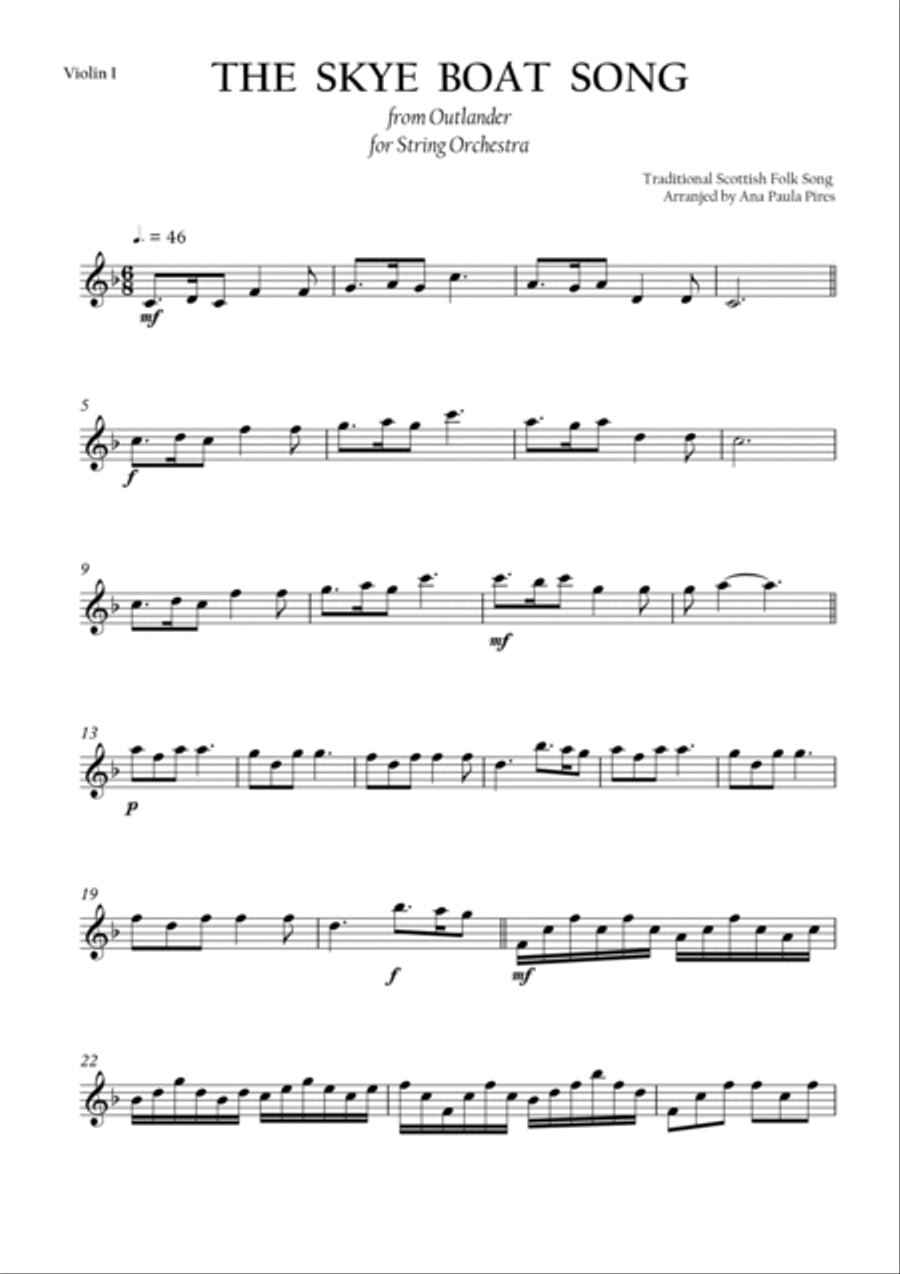 The Skye Boat Song from Outlander String Orchestra scores gallery preview page 5