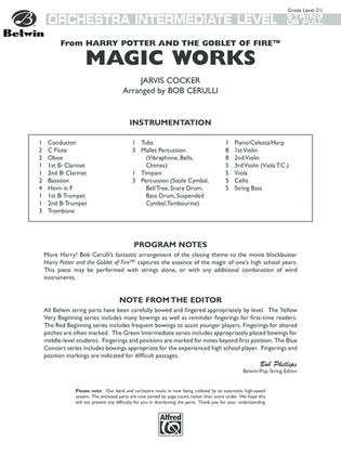 Magic Works (from Harry Potter and the Goblet of Fire™): Score