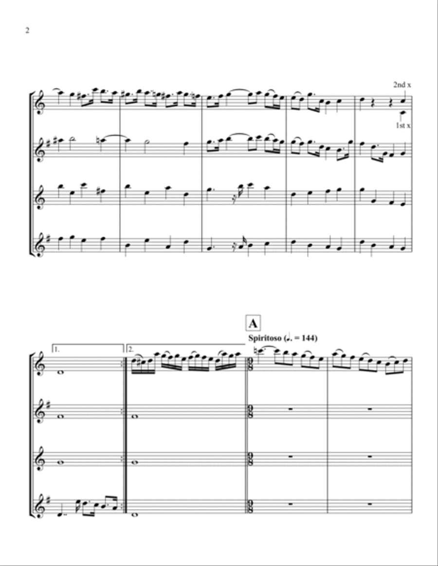Symphony No. 7 in Bb Saxophone Quartet scores gallery preview page 2