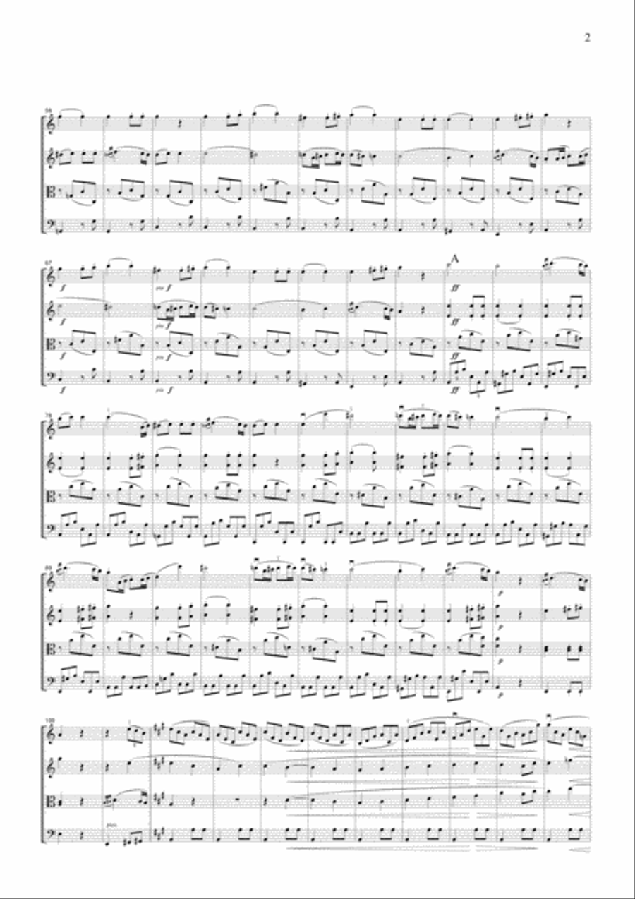 Beethoven Symphony No.7, 2nd mvt., for string quartet, CB003 String Quartet scores gallery preview page 2