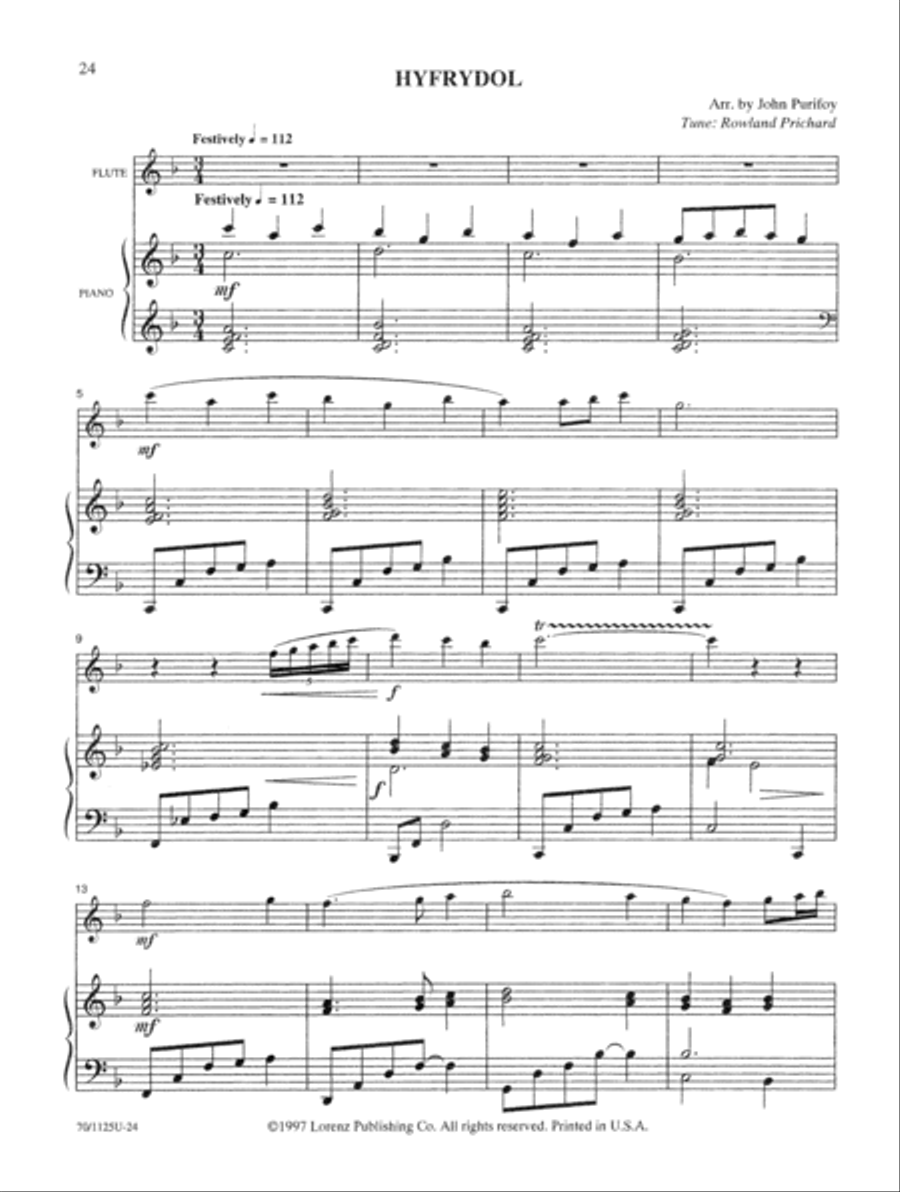 Contemporary Hymn Settings for Flute and Piano Flute Solo scores gallery preview page 14