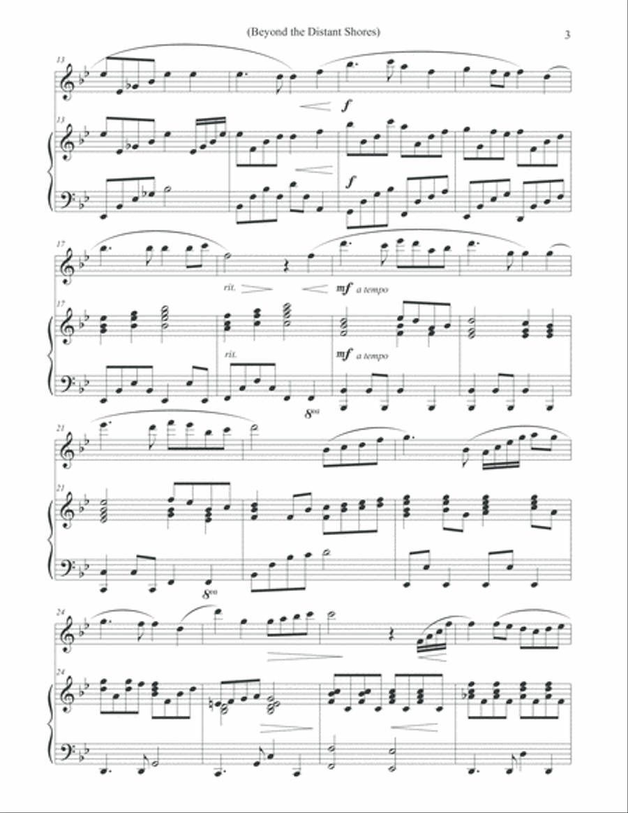 Beyond the Distant Shores - Solo Flute & Piano - B Flat Beyond the Distant Shores - Solo Flute & Piano - B Flat Flute Solo scores gallery preview page 3