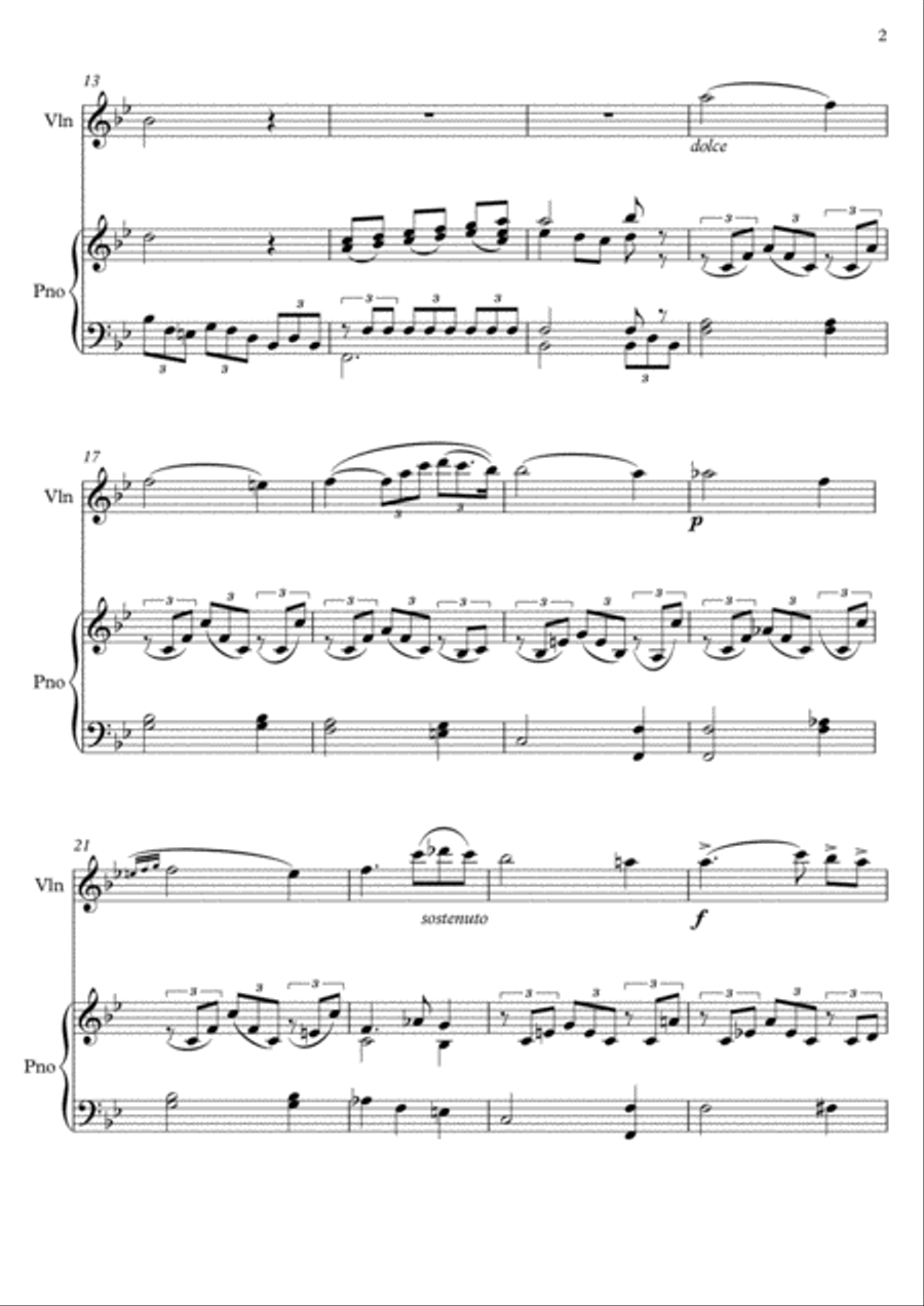 Violin Organ Duet Larghetto String Duet scores gallery preview page 2
